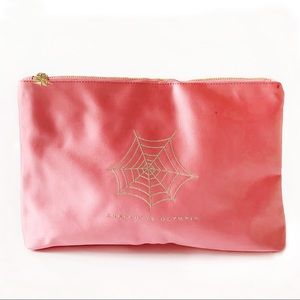 Charlotte Olympia Pink Peach Silk Clutch Pouch Bag